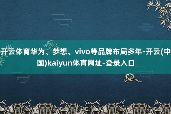 开云体育华为、梦想、vivo等品牌布局多年-开云(中国)kaiyun体育网址-登录入口