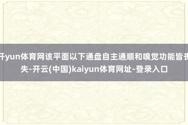 开yun体育网该平面以下通盘自主通顺和嗅觉功能皆丧失-开云(中国)kaiyun体育网址-登录入口