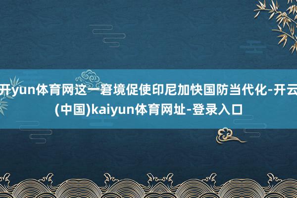 开yun体育网这一窘境促使印尼加快国防当代化-开云(中国)kaiyun体育网址-登录入口